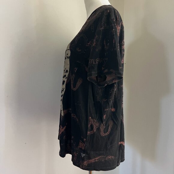 GUESS Eco Collection Leo Graffiti Tee Leopard Brown Black Men's Streetwear L - Picture 3 of 8